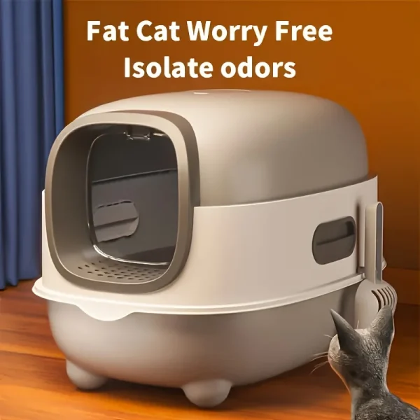 Enclosed Cat Litter-Extra Large With Odor Control, High Privacy & Easy Clean