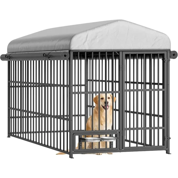 Outdoor  6.6 x 3.9 x 5.9 ft Dog Kennel with Waterproof Roof